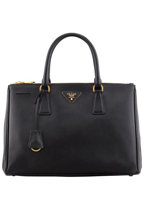 prada saffiano double-zip executive tote bag black nero|Prada Saffiano Double Bag .